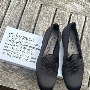 Pedro Garcia Black Satin Loafers